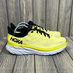 Hoka Clifton 8 Men Running Jogging Shoes Trainers Yellow Sz 9.5 Comfort Walking